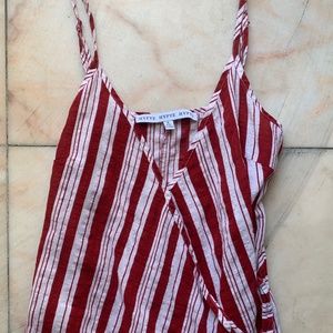 Striped Sleeveless Wrap Top